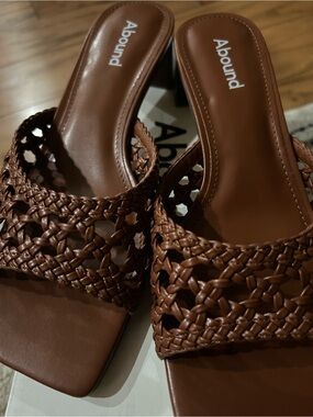 Abound Braided Brown Slide Mules